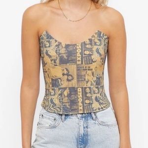 Miaou Blue and Tan Graphic Top